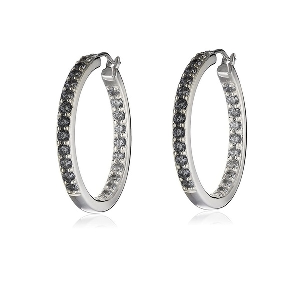 Jewelry - Dual Sided Swarovski Crystal Hoop Earrings